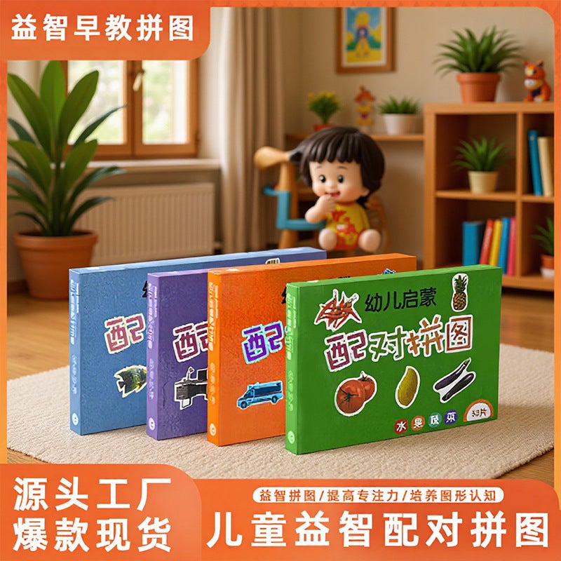 Children'S Educational Matching Toys Puzzle Intelligence Development 0-3 Boys And Girls Baby Literacy Card Toys - Image 4